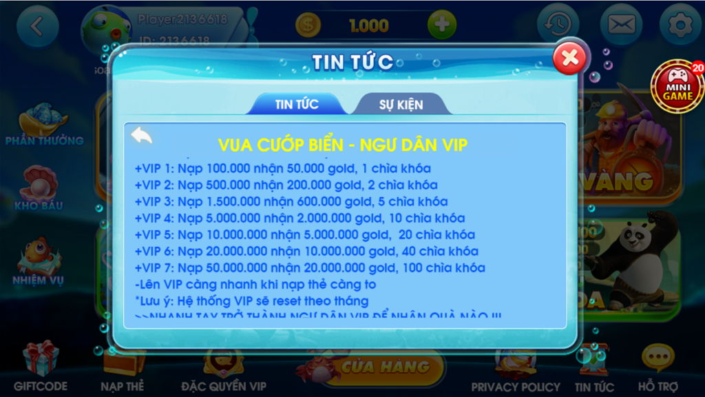 Giải Thưởng Vua Cướp Biển, Ngư Dân Vip