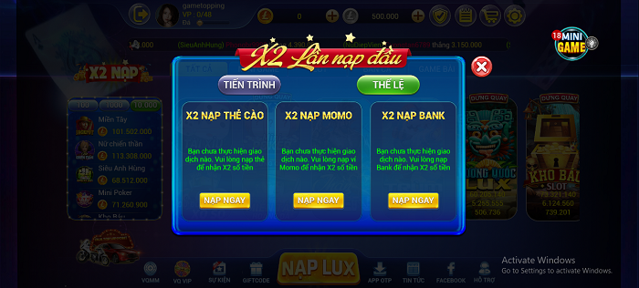 Kho tàng game đa dạng, độc đáo chỉ có tại lux39 club