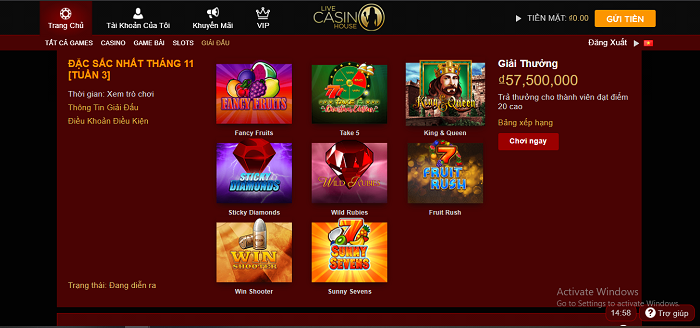 Link vào Live Casino House máy tính